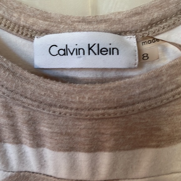 Calvin Klein beige and cream stripe patterned, summer maxi dress size 8 - Picture 5 of 5